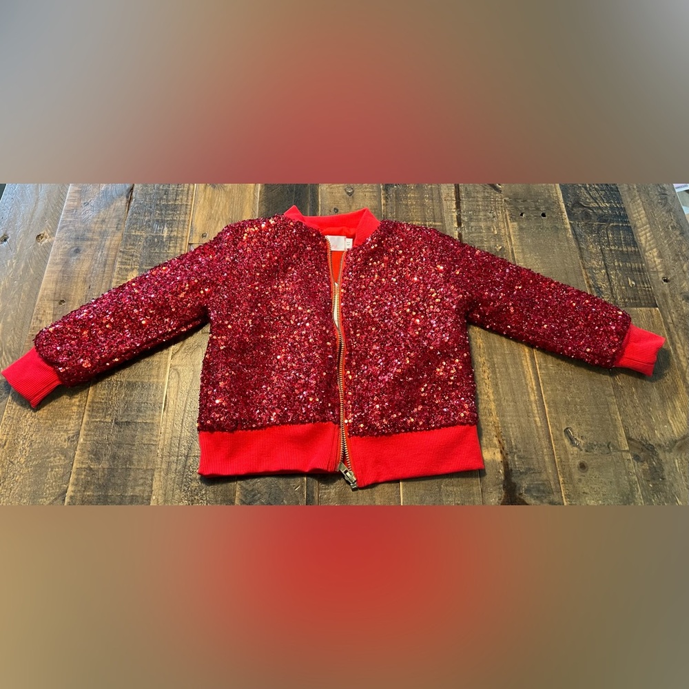 Mila & Rose Red Sequin Jacket size 4T new